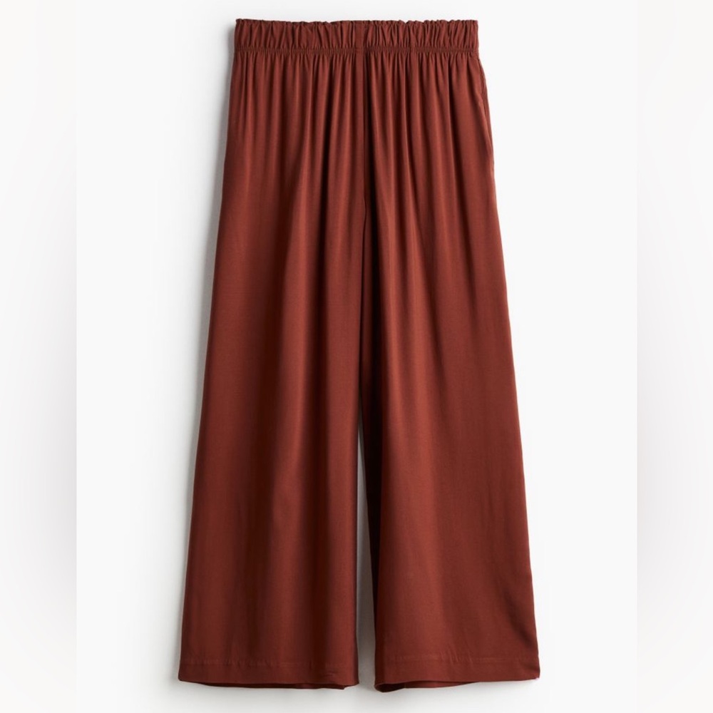 H&M brick red cropped flowy pants XL 2024 style